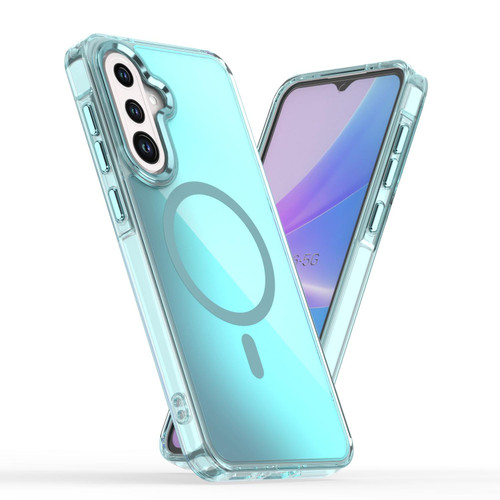 Samsung Galaxy A56 5G Plating Gradient Discolor MagSafe Phone Case - Blue Samsung Galaxy A56 5G Plating Gradient Discolor MagSafe Phone Case - Blue