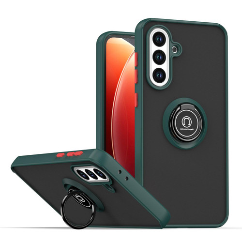 Samsung Galaxy A56 5G Q Shadow 1 Series TPU + PC Phone Case with Ring - Dark Green