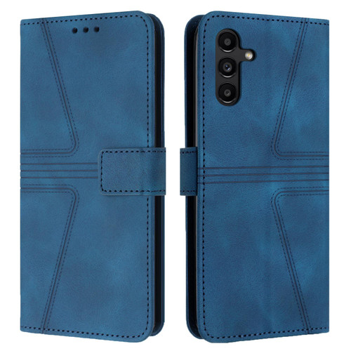Samsung Galaxy A56 5G Triangle Solid Color Leather Phone Case - Blue Samsung Galaxy A56 5G Triangle Solid Color Leather Phone Case - Blue