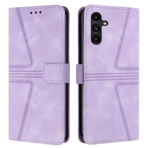 Samsung Galaxy A56 5G Triangle Solid Color Leather Phone Case - Purple Samsung Galaxy A56 5G Triangle Solid Color Leather Phone Case - Purple