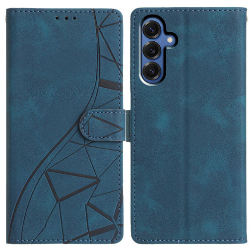 Samsung Galaxy A56 5G Triangles Embossed Leather Phone Case - Blue Samsung Galaxy A56 5G Triangles Embossed Leather Phone Case - Blue