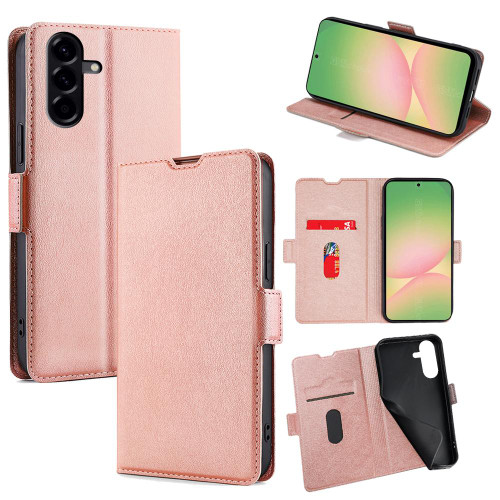 Samsung Galaxy A56 5G Ultra-thin Voltage Side Buckle Horizontal Flip Leather Phone Case - Rose Gold Samsung Galaxy A56 5G Ultra-thin Voltage Side Buckle Horizontal Flip Leather Phone Case - Rose Gold