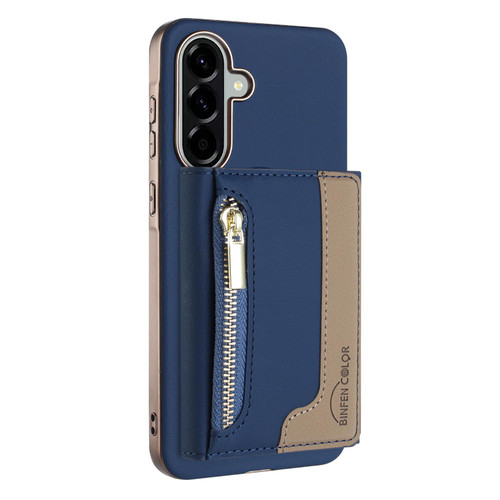 Samsung Galaxy A56 5G Zipper Horizontal Magnetic Card Bag RFID MagSafe Phone Case - Dark Blue Samsung Galaxy A56 5G Zipper Horizontal Magnetic Card Bag RFID MagSafe Phone Case - Dark Blue