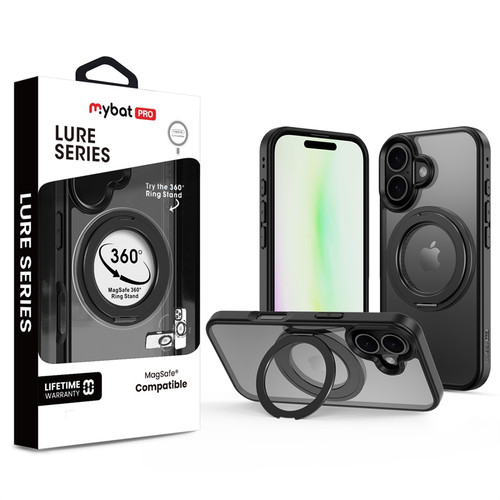 MyBat Pro Lure Series  360-degree Ring Stand MagSafe Case for Apple iPhone 17 - Black