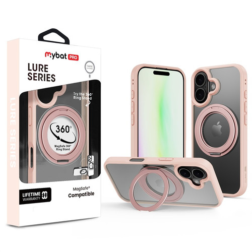 MyBat Pro Lure Series  360-degree Ring Stand MagSafe Case for Apple iPhone 17 - Pink