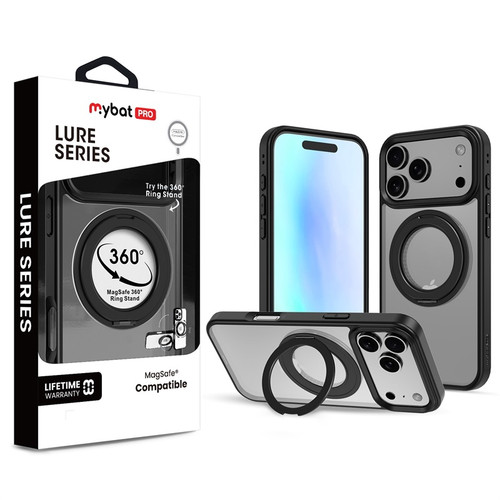 MyBat Pro Lure Series  360-degree Ring Stand MagSafe Case for Apple iPhone 17 Pro - Black