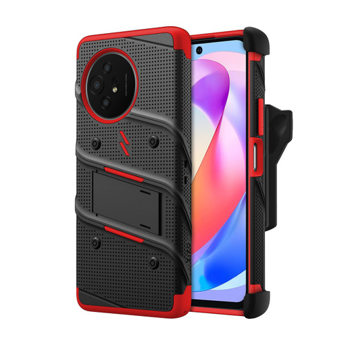ZIZO BOLT Bundle TCL 50 XL 5G Case with Tempered Glass - Black / Red