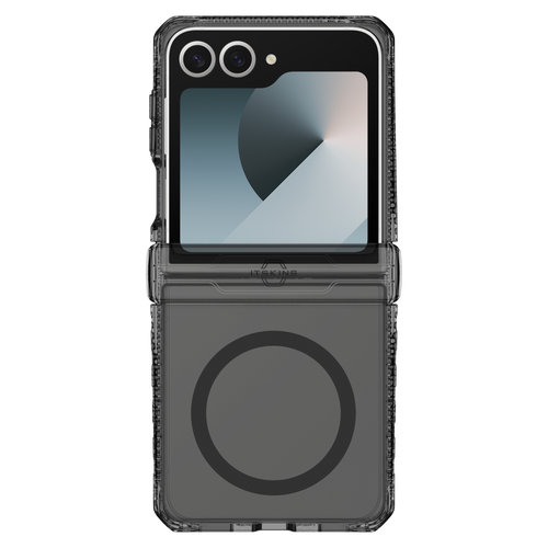 Itskins - Hybridr Clear Hinge Magsafe Case For Samsung Galaxy Z Flip7 - Smoke And Transparent