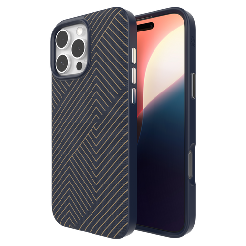 Zagg - London Snap Magsafe Case For Apple Iphone 16 Pro Max - Navy Gold