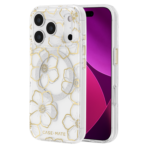 Case-mate - Floral Gems Magsafe Case for Apple iPhone 17 Pro - Gold
