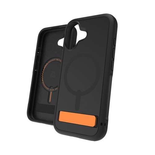 Zagg - Sedona Snap Magsafe Case with Kickstand for Apple iPhone 17 - Flood Black