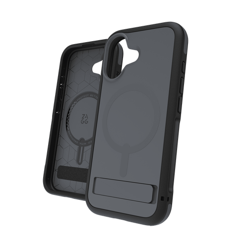 Zagg - Sedona Snap Magsafe Case with Kickstand for Apple iPhone 17 - Charcoal