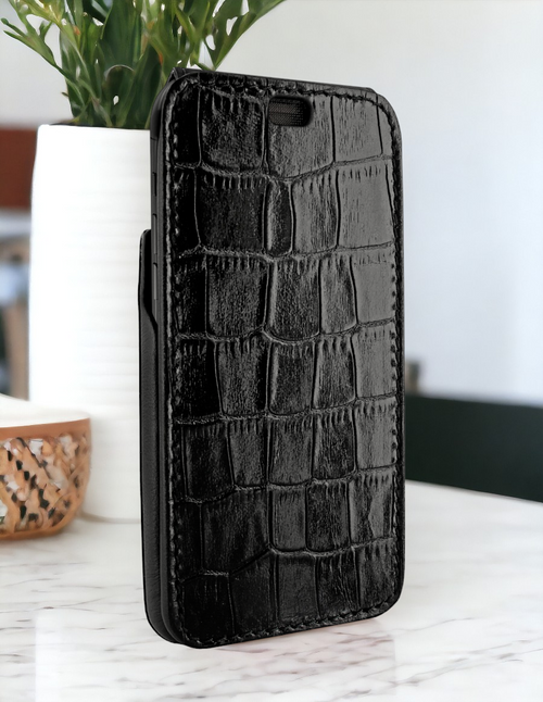 Piel Frama 531 Black Crocodile iMagnum Leather Case for iPhone Air