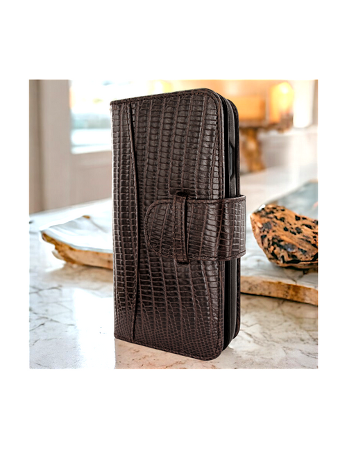 Piel Frama 535 Brown Lizard WalletMagnum Leather Case for iPhone 17 Pro