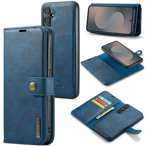 Samsung Galaxy S25 FE 5G DG.MING Crazy Horse Texture Detachable Magnetic Leather Case - Blue