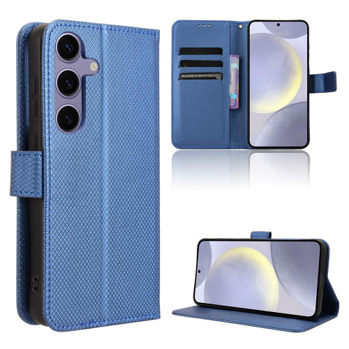 Samsung Galaxy S25 FE 5G Diamond Texture Leather Phone Case - Blue