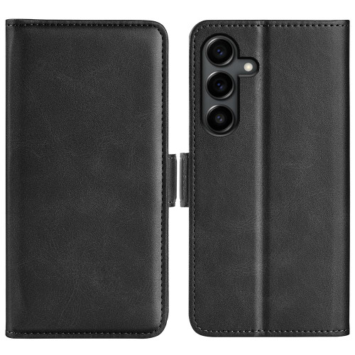 Samsung Galaxy S25 FE 5G Dual-side Magnetic Buckle Horizontal Flip Leather Phone Case - Black