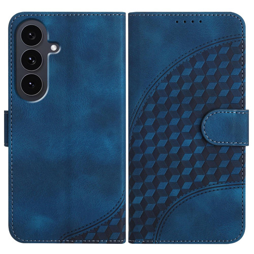 Samsung Galaxy S25 FE 5G Elephant Head Embossed Phone Leather Case with Lanyard - Royal Blue