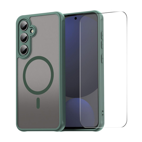 Samsung Galaxy S25 FE 5G ENKAY Hat-Prince MagSafe Matte Translucent Shockproof Phone Case with Large Arc Edge Film - Green