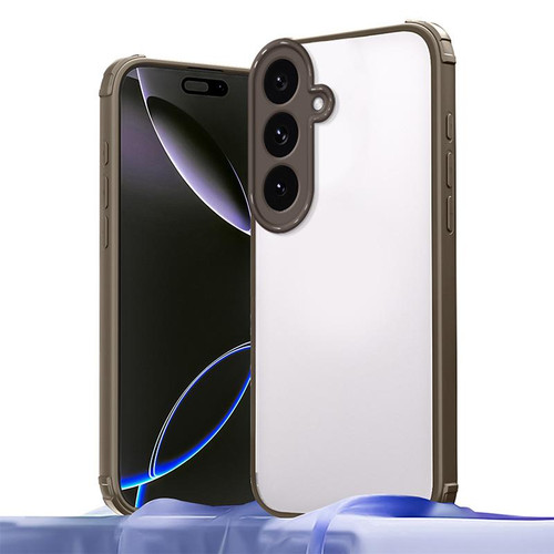 Samsung Galaxy S25 FE 5G Four Corners Shield Shockproof TPU Hybrid PC Phone Case - Brown