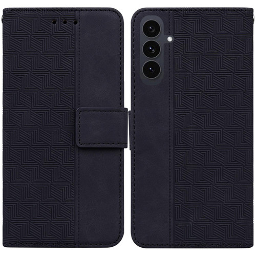 Samsung Galaxy S25 FE 5G Geometric Embossed Leather Phone Case - Black