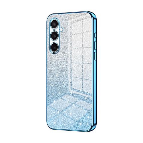 Samsung Galaxy S25 FE 5G Gradient Glitter Powder Electroplated Phone Case - Blue