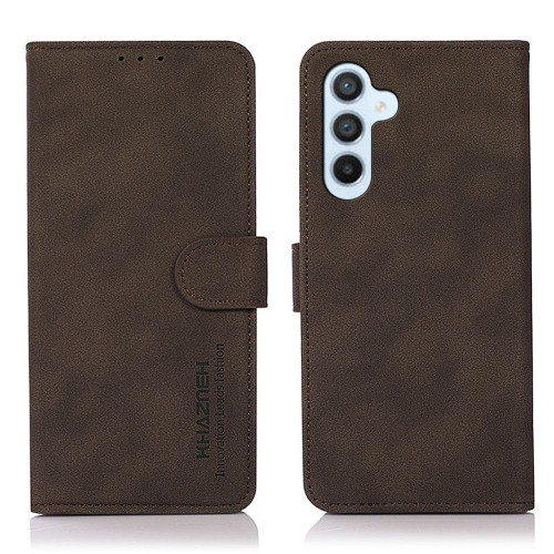 Samsung Galaxy S25 FE 5G KHAZNEH Matte Texture Leather Phone Case - Brown