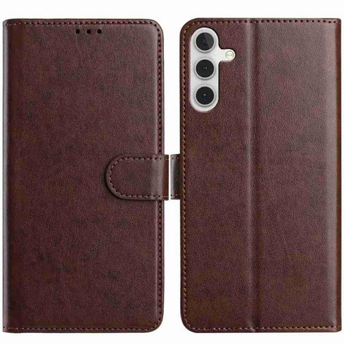 Samsung Galaxy S25 FE 5G Lambskin 8-card Slot Leather Phone Case - Brown