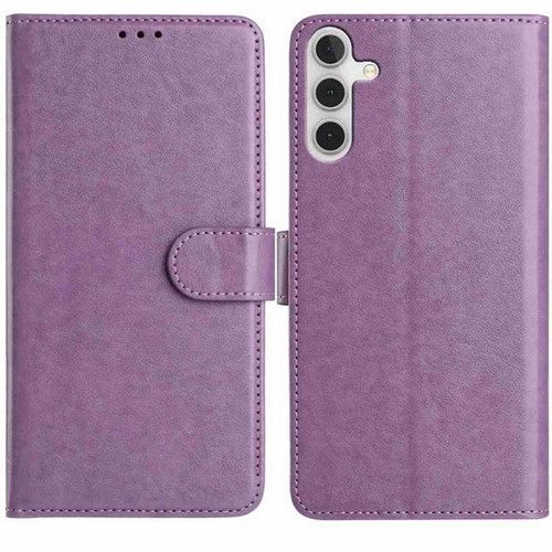Samsung Galaxy S25 FE 5G Lambskin 8-card Slot Leather Phone Case - Purple