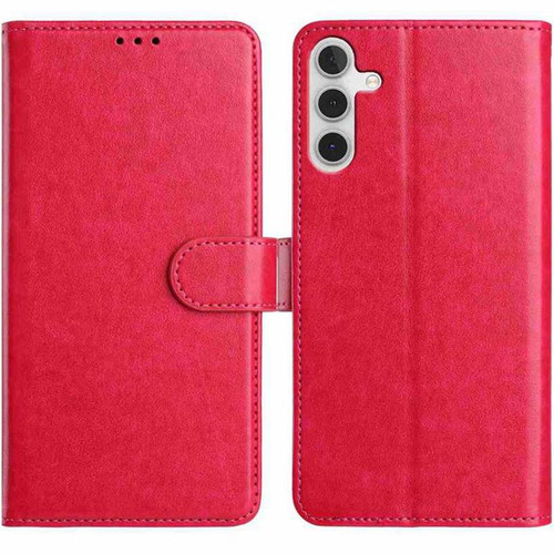 Samsung Galaxy S25 FE 5G Lambskin 8-card Slot Leather Phone Case - Rose Red