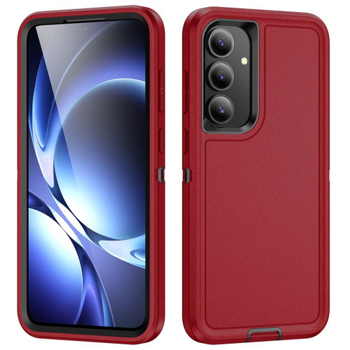 Samsung Galaxy S25 FE 5G Life Waterproof Rugged Phone Case - Red + Black