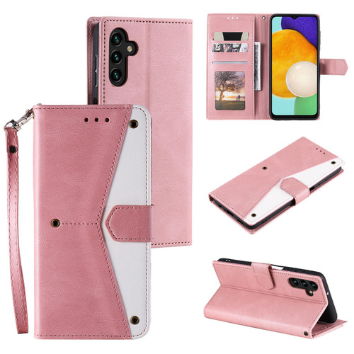Samsung Galaxy S25 FE 5G Nail Skin Feel Stitching Calf Texture Leather Phone Case - Rose Gold