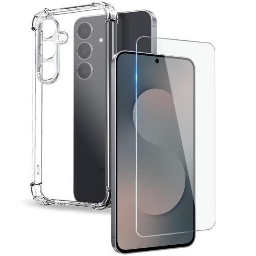 Samsung Galaxy S25 FE 5G NORTHJO 2 in 1 TPU Airbag Shockproof Phone Case with Screen Film - Clear