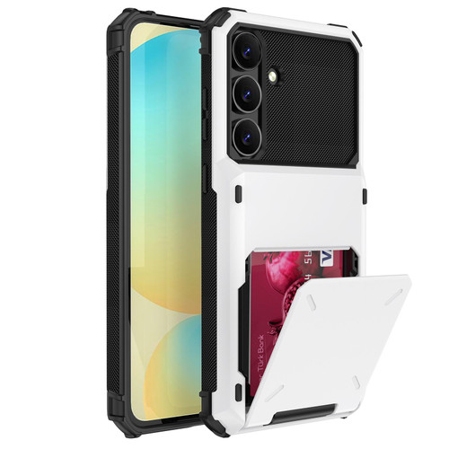 Samsung Galaxy S25 FE 5G Scratch-Resistant Shockproof Heavy Duty Rugged Armor Phone Case - White
