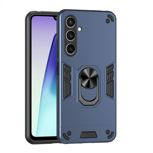 Samsung Galaxy S25 FE 5G Shockproof Metal Ring Holder Phone Case - Blue
