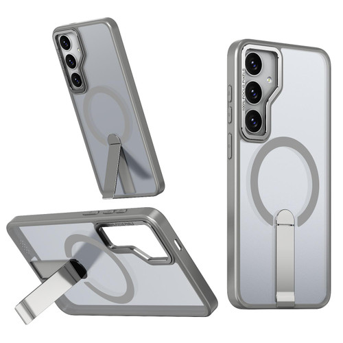 Samsung Galaxy S25 FE 5G Star Shine Series TPU + PC MagSafe Phone Case with Fold Holder - Grey