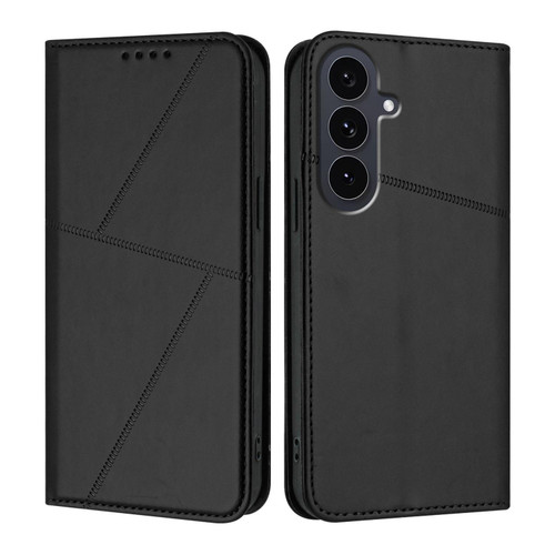 Samsung Galaxy S25 FE 5G Strong Magnetic Frosted Flip Leather Phone Case - Black