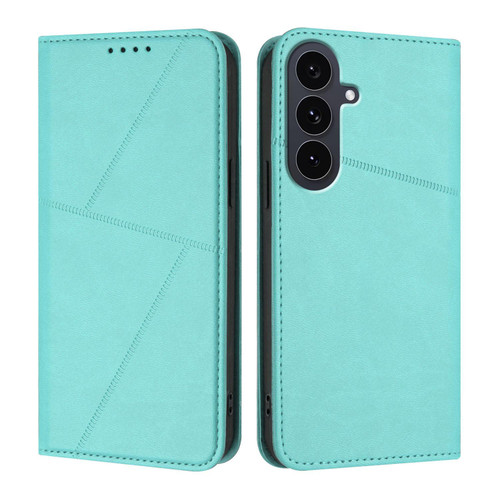 Samsung Galaxy S25 FE 5G Strong Magnetic Frosted Flip Leather Phone Case - Light Blue