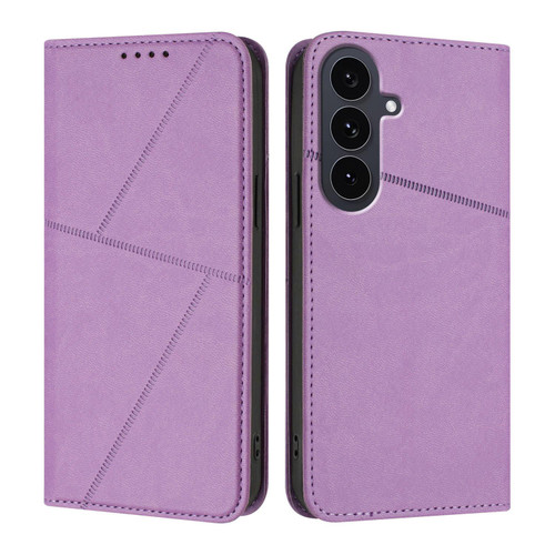 Samsung Galaxy S25 FE 5G Strong Magnetic Frosted Flip Leather Phone Case - Light Purple