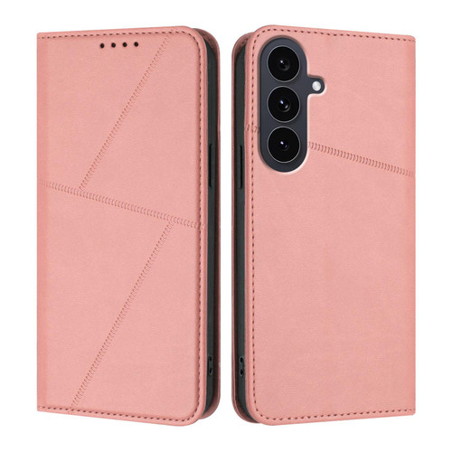 Samsung Galaxy S25 FE 5G Strong Magnetic Frosted Flip Leather Phone Case - Pink