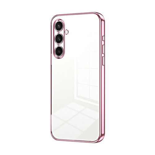 Samsung Galaxy S25 FE 5G Transparent Plating Fine Hole Phone Case - Pink