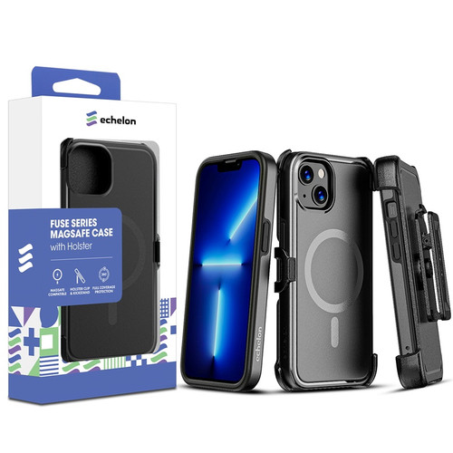 Echelon Fuse Series MagSafe Case with Holster for Apple iPhone 16e / 13 / 14 - Black