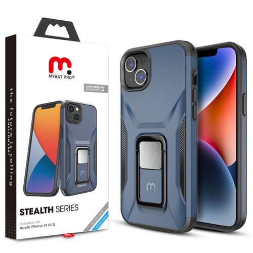 MyBat Pro Antimicrobial Stealth Series (with Stand) for Apple iPhone 16e / 14 / 13 - Blue / Black