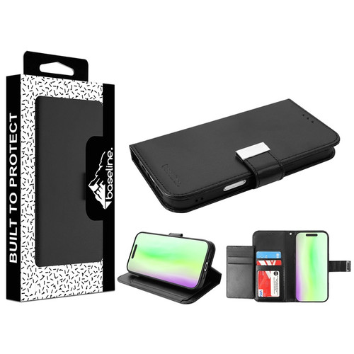 Baseline Wallet Folio Case for Apple iPhone 17 - Black / Black