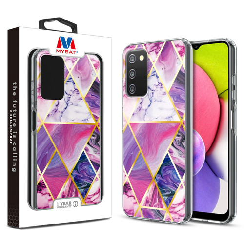 MyBat Fusion Protector Cover for Samsung Galaxy A037U / Galaxy A03s - Electroplated Purple Marbling