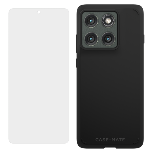 Case-mate - Protection Pack Tough Case and Glass Screen Protector for Motorola Moto Edge 2025 - Black