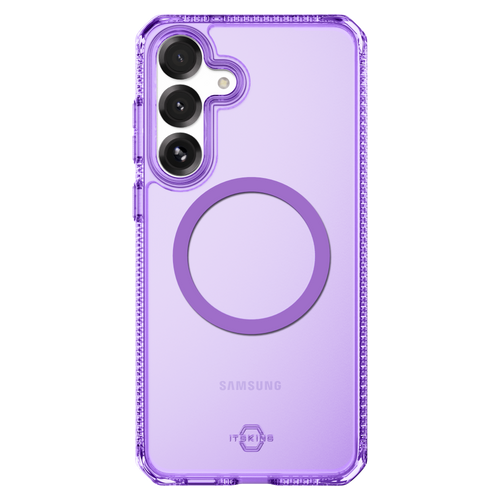 Itskins - Hybridr Clear Magsafe Case for Samsung Galaxy S25 FE - Light Purple and Purple
