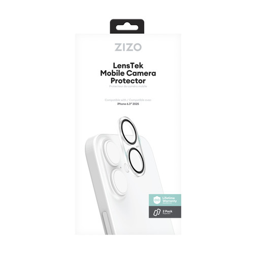 ZIZO LensTek iPhone 17 Camera Lens Protector (2 Pack) - Black