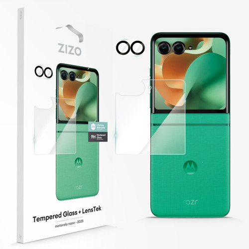 ZIZO TEMPERED GLASS Screen Protector with Camera Lens Protector for Moto razr (2025) - Clear