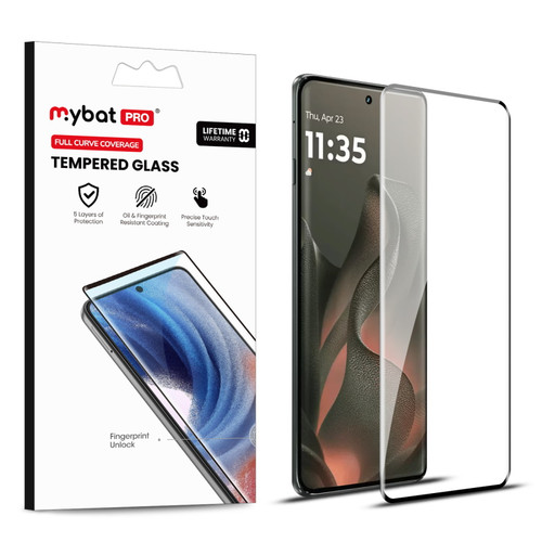 MyBat Pro Full Curve Coverage Tempered Glass Screen Protector for Motorola Edge (2025) - Black
